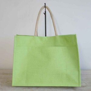The Royal Standard Lime Jute Pocket Tote